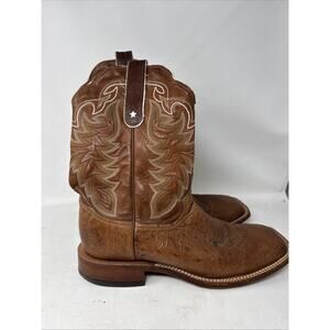tony lama smooth quill ostrich Cowboy Mens boots size 11 D Leather Made In USA